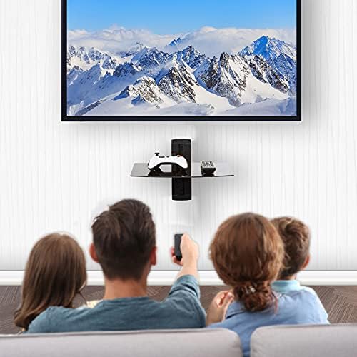 WALI 1 Tier Glass Floating TV Wall Shelf - Image 2