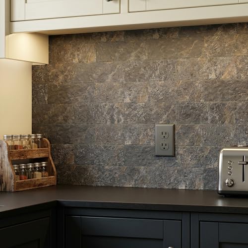 40-Sheet Flexible Stone Peel and Stick Backsplash Tile, Subway Texture - Image 6