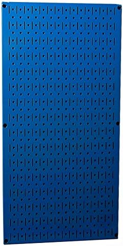Wall Control Pegboard 32in x 16in Blue Metal Pegboard Tool Board Panel by Wall+Control