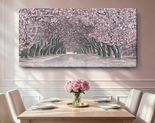 Nicetop Oversized Wall Art for Living Room – Pink Abstract Cherry Blossom Tree - Image 3