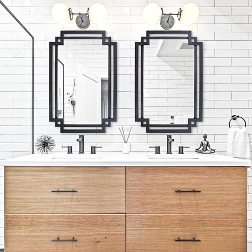 28" x 40" Black Wall Mirror for Decor - Image 4