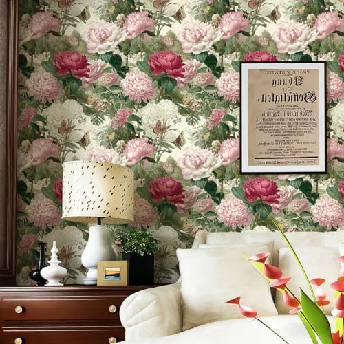 Jeweluck Floral Wallpaper Peel and Stick Wallpaper - Image 2