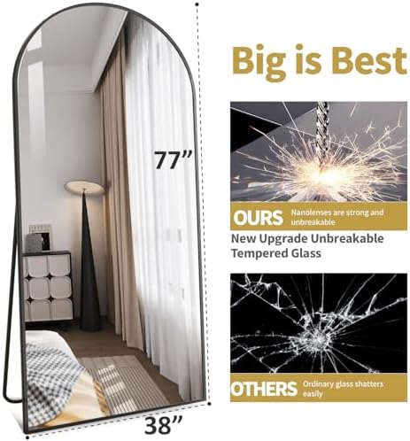 77"x38" Extra Large Arched Full Length Mirror - Image 2