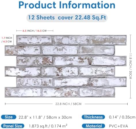 COMSTICKC 3D Faux Brick Wall Panels Peel and Stick - Image 5