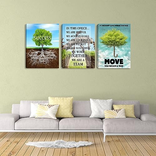 3 Pieces Motivational Wall Art Inspirational Tree Canvas Success Poster Artwork - Image 6