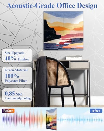 4 Pack Art Acoustic Panels, Decorative Sound Absorbing Wall Art - Image 4