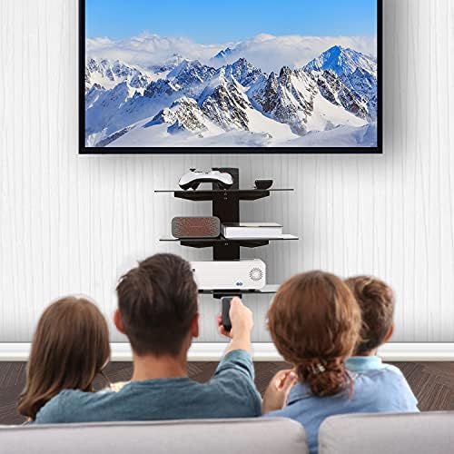 WALI 3 Tier Glass Floating TV Wall Shelf - Image 2
