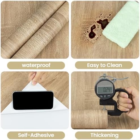 Abyssaly Light Wood Oak Contact Paper Peel and Stick Wallpaper - Image 3