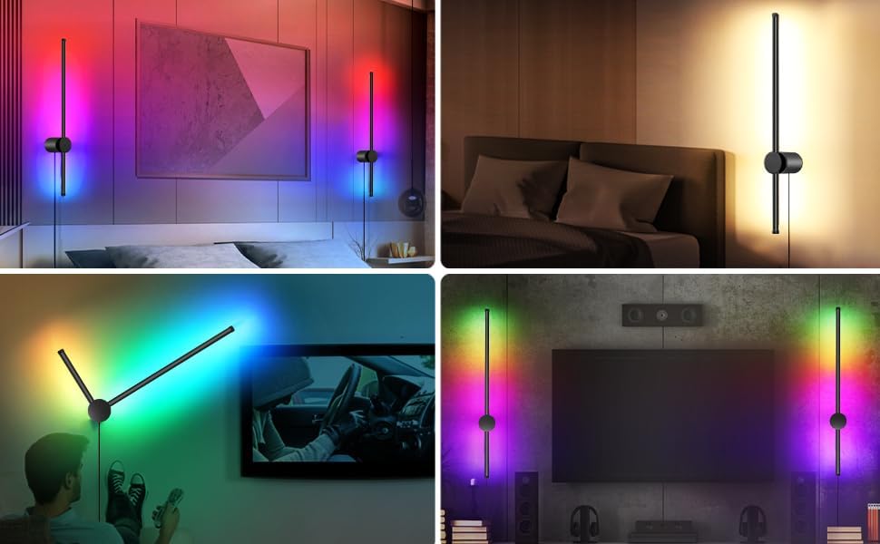 RGB LED Wall Sconces Set of Two - Image 6