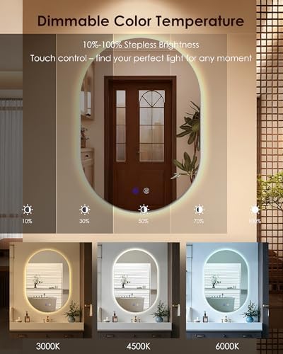 Irregular LED Bathroom Mirror 32"x22" Dimmable Anti Fog - Image 4
