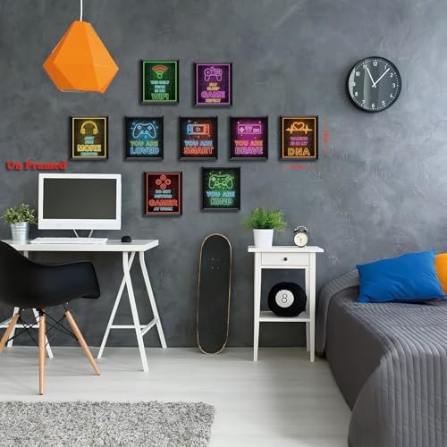 SAMHOU 9-Piece Gaming Room Canvas Wall Art, Cool Game Posters Wall Decor Oil - Image 5