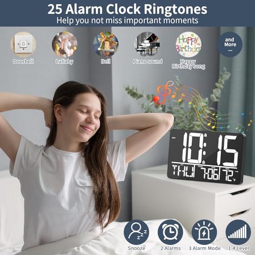 PERSUPER 13" Digital Wall Clock Large Display - Image 2