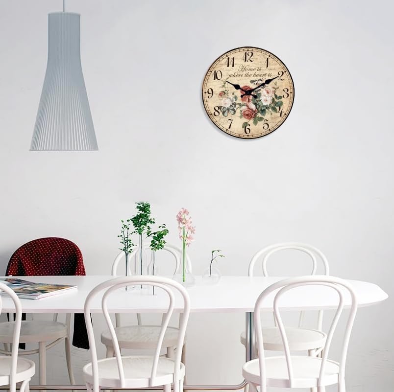 XFM Small Vintage Roses Wall Clocks 10 Inch - Image 4