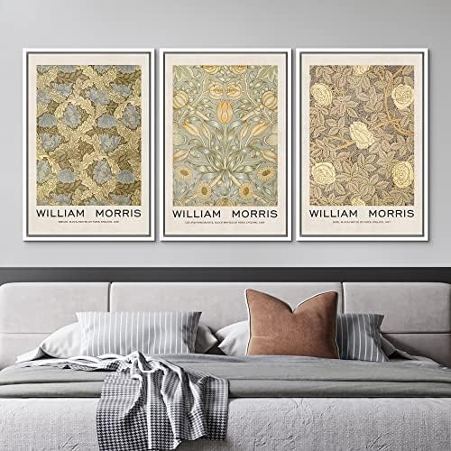 MUDECOR Framed Canvas Print Wall Art Set William Morris Floral Tapestry Pattern - Image 2