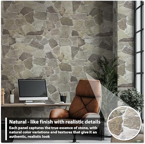 Sample for Display Purpose only. Retro-Art 3D Wall Panels, Wild Stone in Brown - Image 3