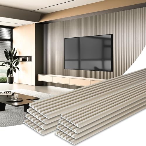 Art3d 8-Pack 104" x 6" WPC Wall Panels, Glossy Metal Finish Accent Wall Paneling by Art3d