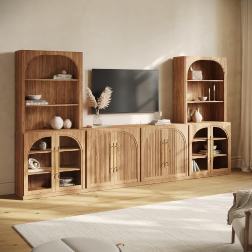 BELLEZE Jagger 130" Wall Unit 5-Piece Modular TV Stand by BELLEZE