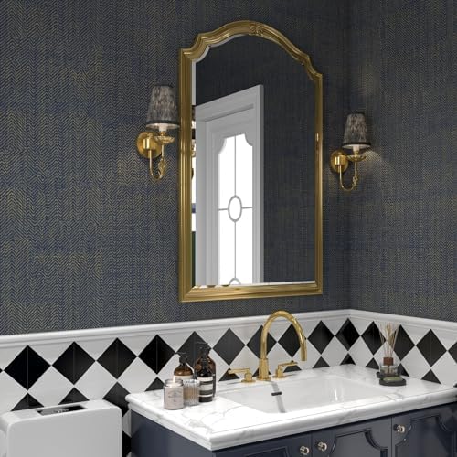YENHOME Blue Gold Herringbone Grasscloth Peel and Stick Wallpaper 17.7"x118" - Image 6