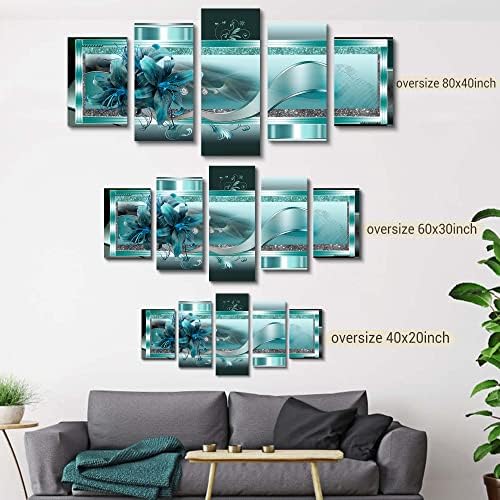 LUDUHU Turquoise Orchid Flowers Canvas Print - Image 5