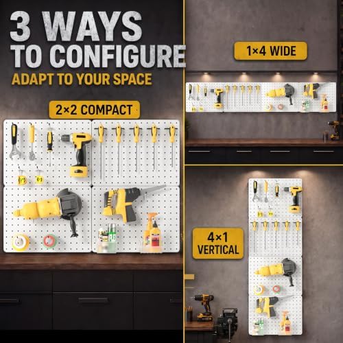 Pegboard Organizer Kit, 4 Pack 14.76x10.82 in Metal Panels - Image 5