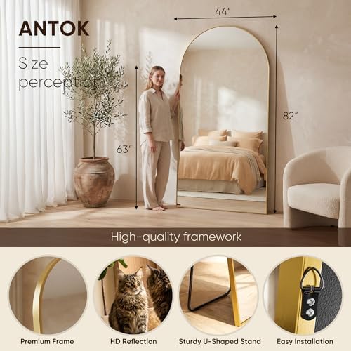 Antok 82" x44” Arched Full Length Mirror, Floor Mirror - Image 5