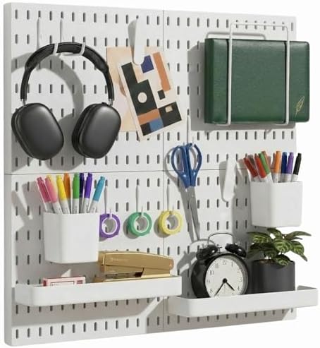 Keepo Peg Board Wall Organizer – Plastic Pegboard Panels, Modular Peg Board by Keepo