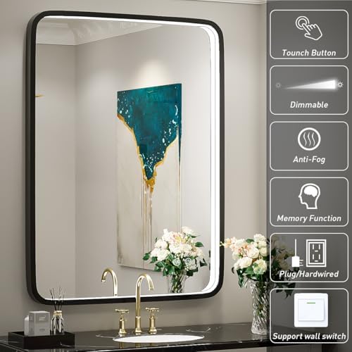 LED Bathroom Mirror with Lights, 32x24 Inch - Image 4