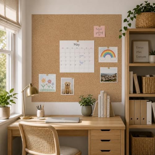 VEELIKE Cork Peel and Stick Wallpaper 15.7 x 236 Inches Self Adhesive Natural - Image 2