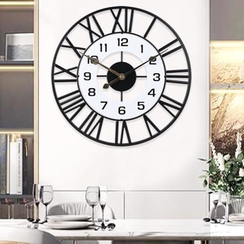 24inch Metal Decorative Wall Clock, Silent Non-Ticking Quality Quartz Battery by DankeitProduct