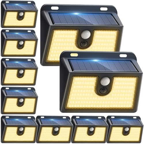 Solar Motion Sensor Outdoor Lights, Super Bright Solar Lights Outdoor Waterproof by Claoner