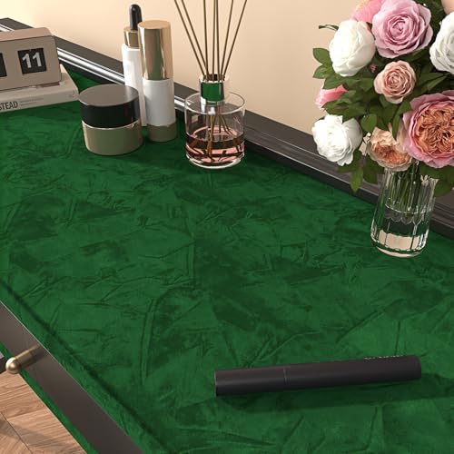 LACHEERY 157"x24" Velvet Peel and Stick Wallpaper Green Flocked Velvet - Image 5