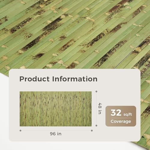 OUZUGIE 1 Pack 96x48 Inch Natural Bamboo Wall Panel - Image 2
