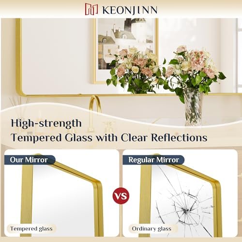 Keonjinn 24 x 30 Inch Gold Bathroom Mirrors - Image 5