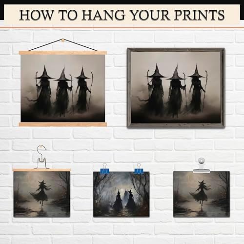 LANCHI95 03 Pcs Unframed Vintage Moody Witch Art - Image 5