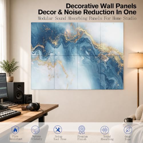 8 Pack Art Acoustic Panels: 48x32Inches Self-Adhesive Sound Absorbing Wall Art - Image 5