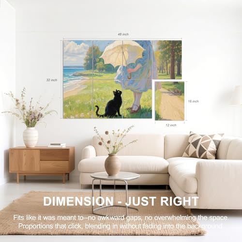 Mollywell Art Acoustic Panels, 48x32 in, Umbrella and Seaside - Image 4