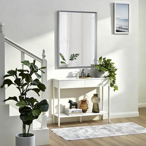 AAZZKANG Rectangle Metal Framed Mirrors 26"x18" Modern Hanging Mirror Large - Image 7