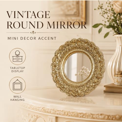 Golden Mini Vintage Mirror - Image 2