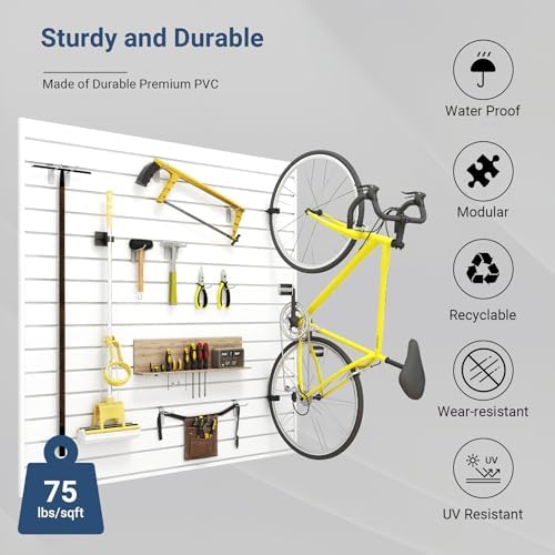 Neoaider Slatwall Panel 4 FT x 4 FT, Interlocking Slat Wall Paneling - Image 3