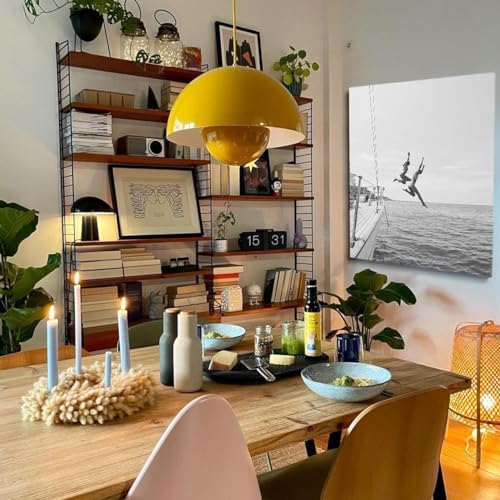 80s vintage wall art poster Black and White Poster Ocean Jump Sail Boat Yacht - Image 5