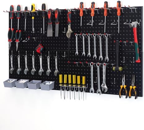 Pegboard Smith 48x24 inch Black Metal Pegboard Kit by Pegboard+Smith