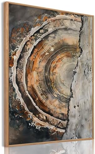 Tree Ring Wall Art Framed, Modern Nature Decor by IBHJSARTWallArt