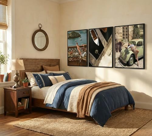 SOUHLP 3Pcs Mediterranean Coastal Canvas Wall Art - Image 4