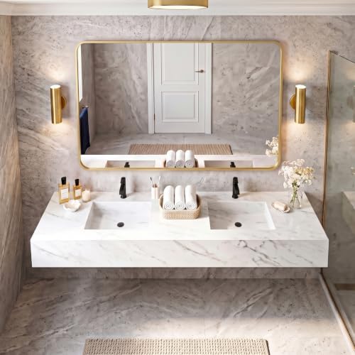 Bathroom Mirror for Wall, 48x30 Inch HD Tempered Glass Vanity Mirror - Image 3