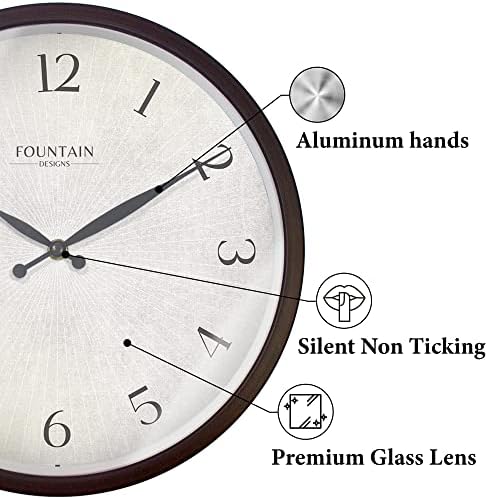 12" Silent Modern Farmhouse Wall Clock, Oil Rubbed Bronze - Image 2