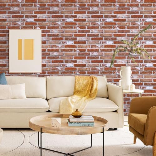 Commomy Faux Brick 3D Wall Panels, Thin UrltraLight PVC 22.8" x 11.8" - Image 2