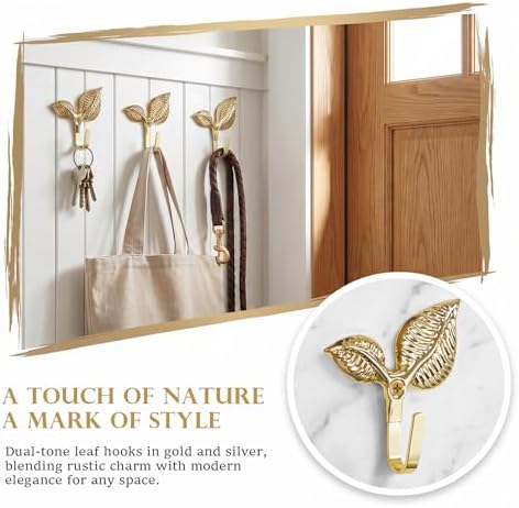 8pcs Iron Leaf Wall Hooks - Image 6
