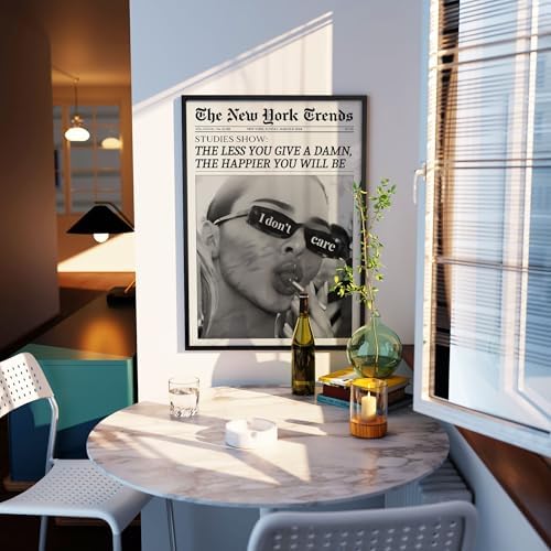 Trendy Black and White Newspaper Wall Art 8x12 in Black Framed Vintage Magazine - Image 3