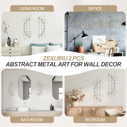 ZEXUIRU 2 Pcs Abstract Metal Art - Image 6