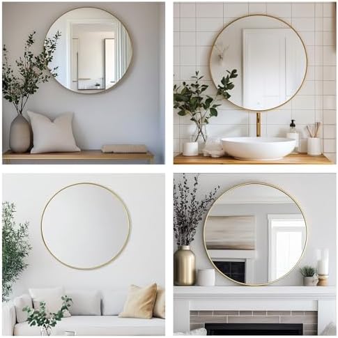 Oruii Small Round Mirror, 16 inch Gold Circle Mirror - Image 6